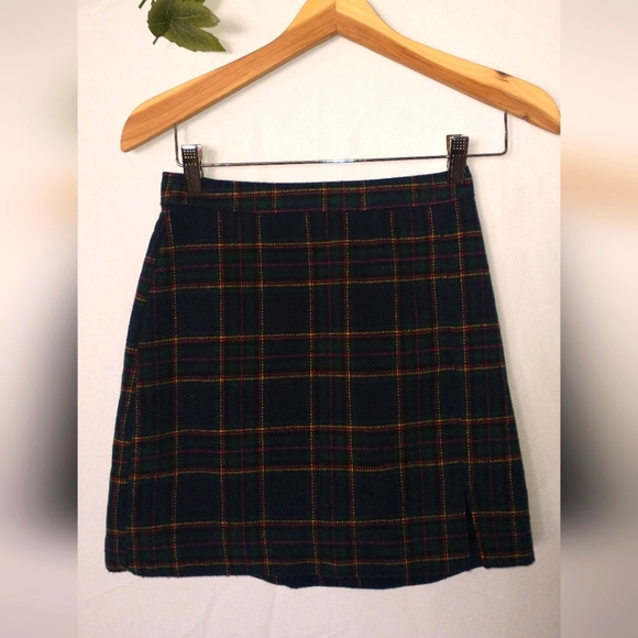Hollister 90's Navy and Red Plaid A-Line Skirt School Girl Skirt X small - Picture 1 of 3